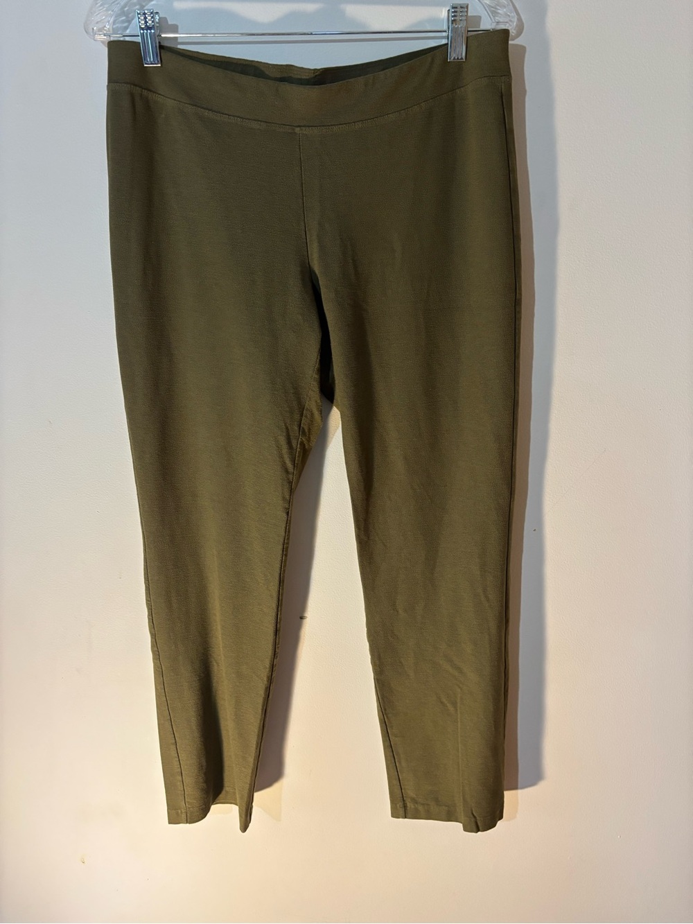 Eileen Fisher Size Medium Olive Green Pull On Slim Ankle Pants
